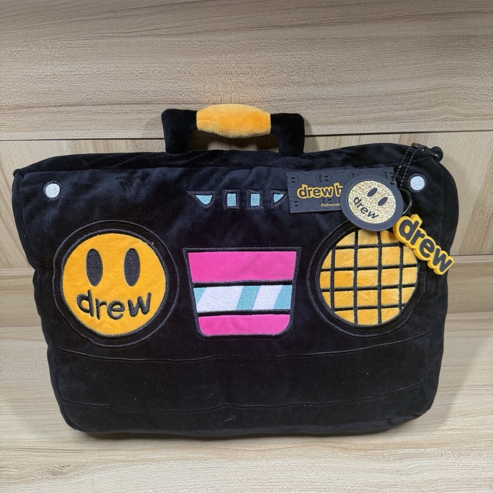 DREW HOUSE x JUSTIN BIEBER XL BOOM BOX PLUSH‎ PURSE Black - No Strap
